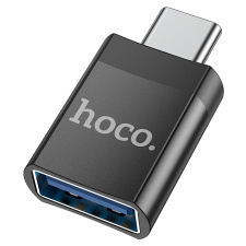 Переходник OTG Hoco UA17 USB - Type C - USB Черный
