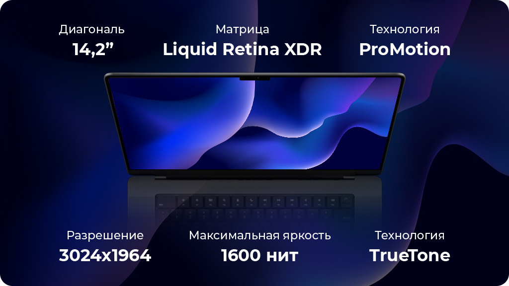 Ноутбук Apple MacBook Pro 14 2023 M3 8GB/1024GB Серый космос (MTL83)